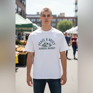 NWOT Revolve Peace & Quiet Farmers Market White Graphic Tee Shirt - Size XL